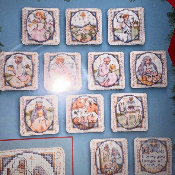 NOS Vintage 1993 Bucilla Nativity Counted Cross Stitch Ornament Kit Linda Gillum - Picture 2 of 7